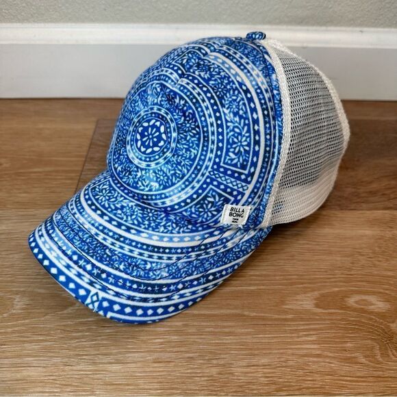 Billabong Blue Printed Mesh Snapback Women’s Hat - Picture 1 of 11